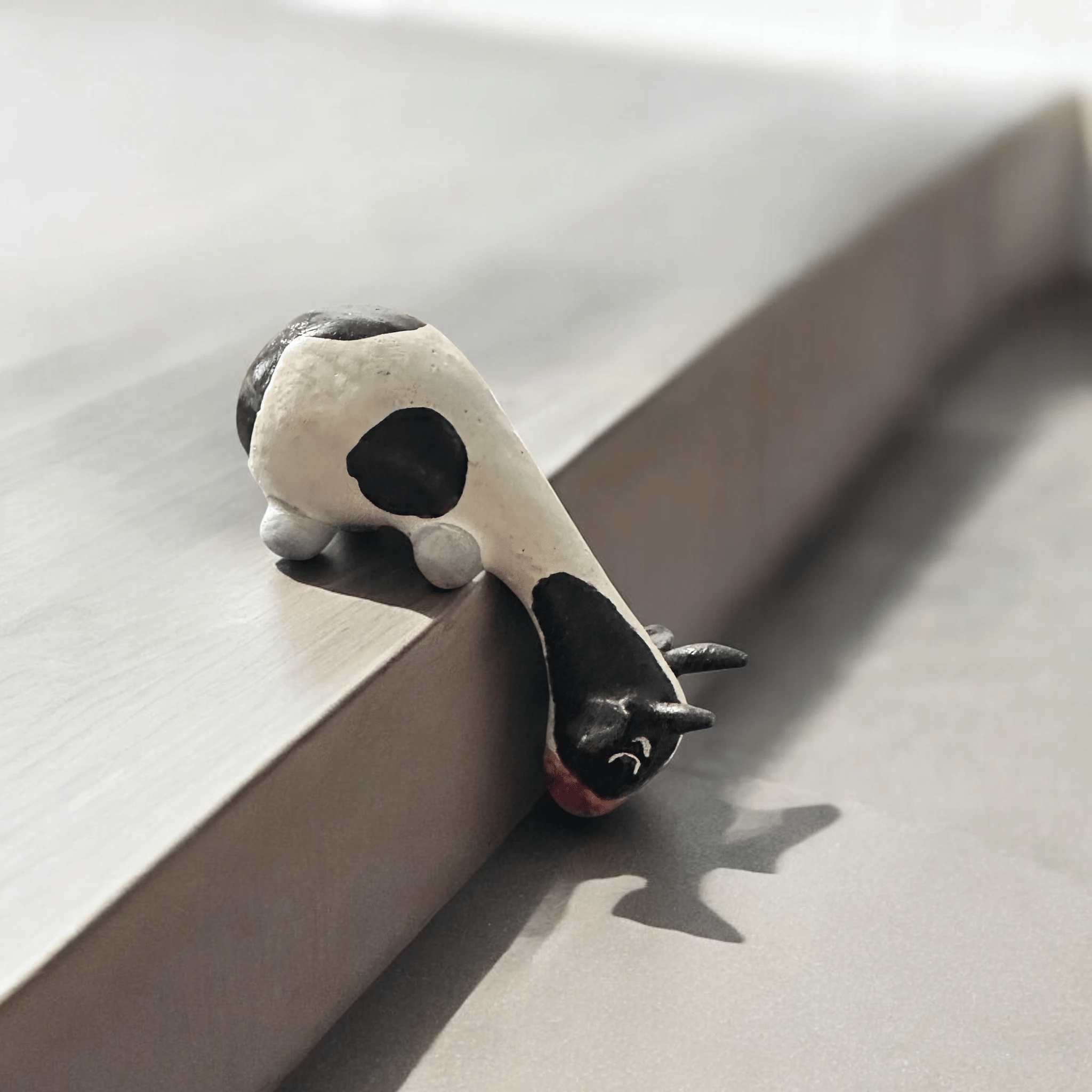 Wooden Minimal Cow Shelf Figurine Decoration by Music Frog Co