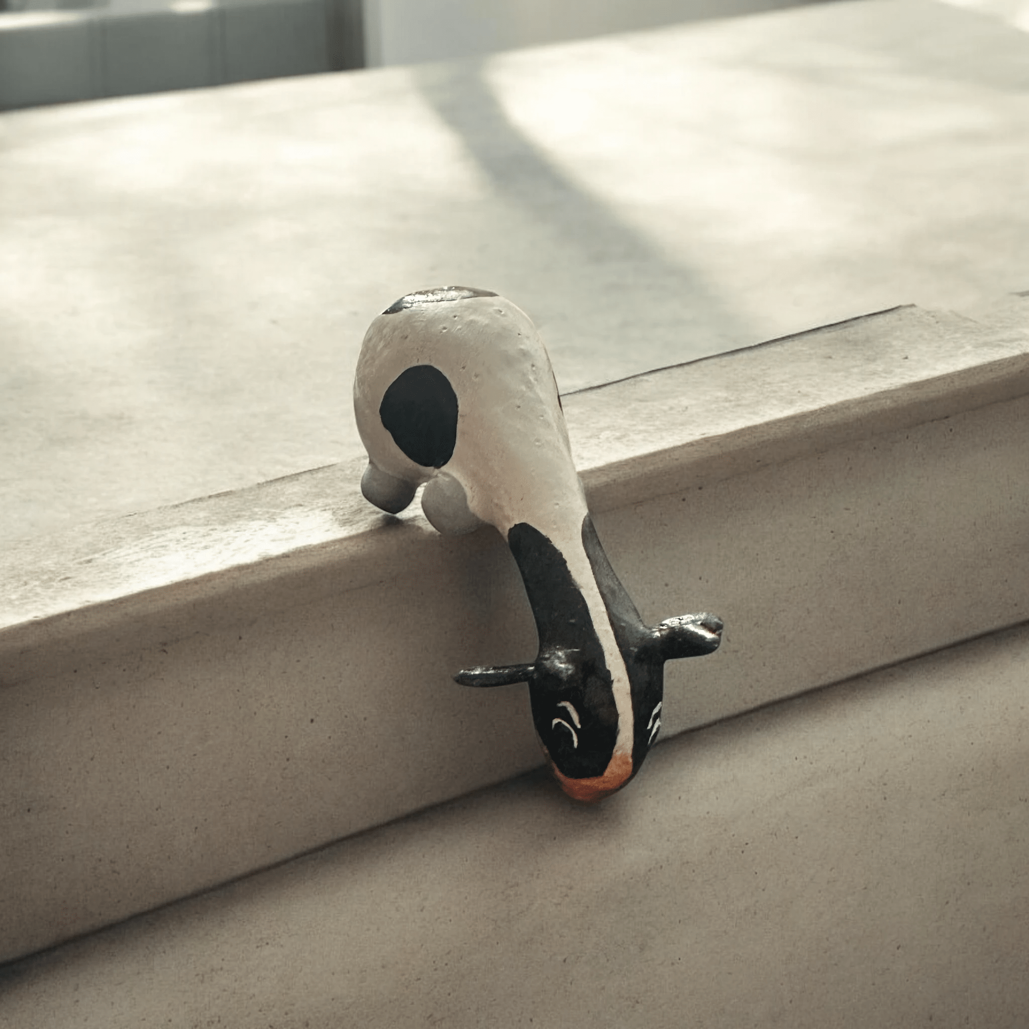 Wooden Minimal Cow Shelf Figurine Decoration by Music Frog Co