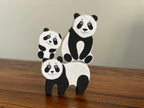 Wooden Panda Figurines Set of 3 by PoppyBabyCo