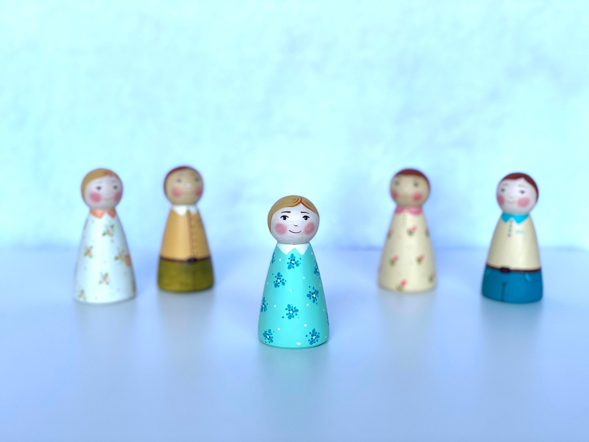 Wooden Peg Dolls Boy/Girl by PoppyBabyCo