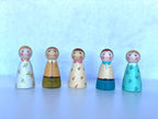 Wooden Peg Dolls Boy/Girl by PoppyBabyCo