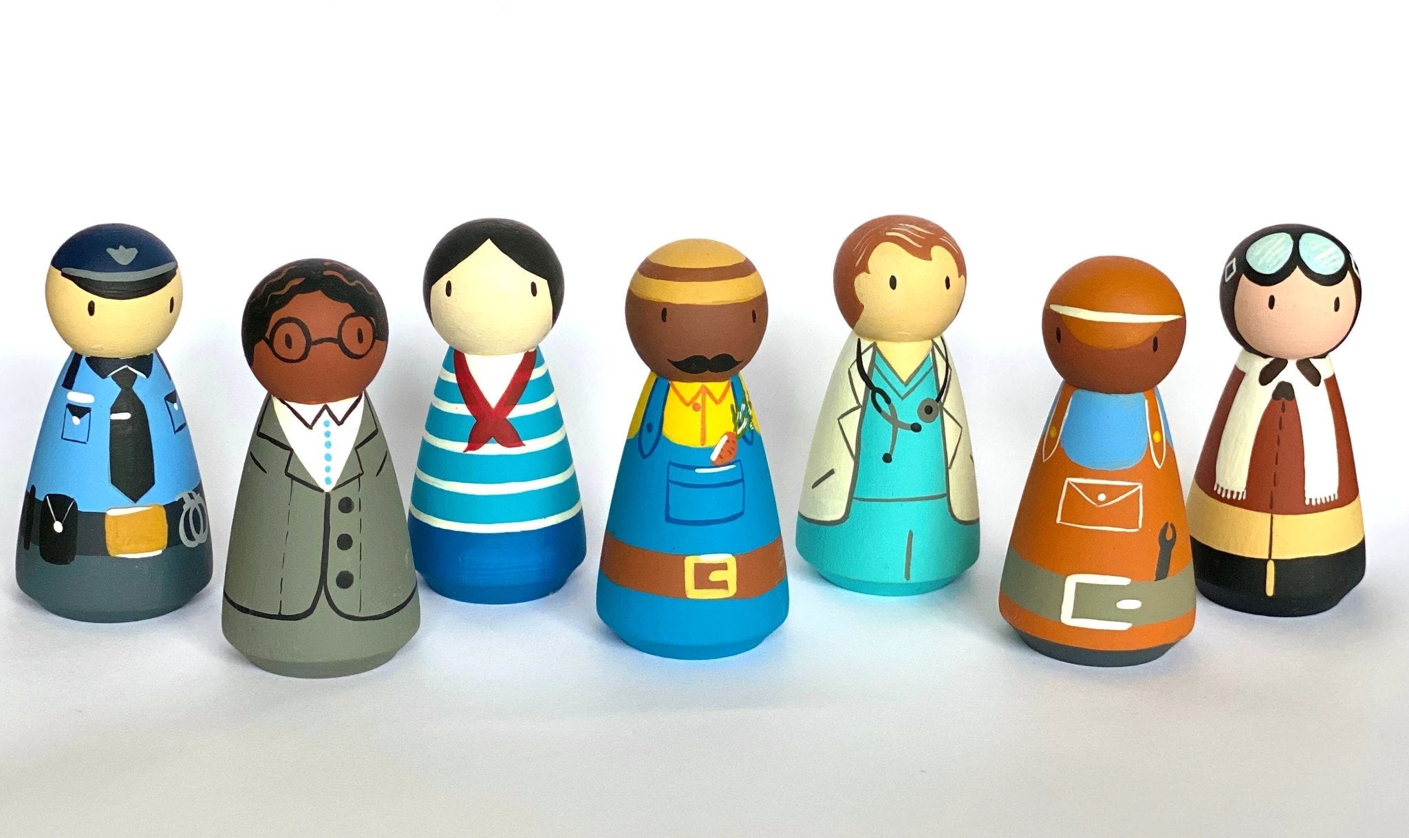 Wooden Peg Dolls Professional by PoppyBabyCo