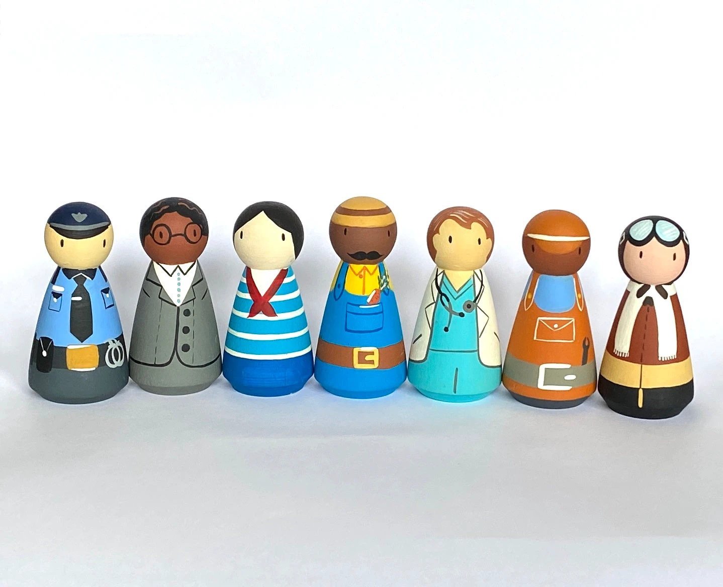 Wooden Peg Dolls Professional by PoppyBabyCo