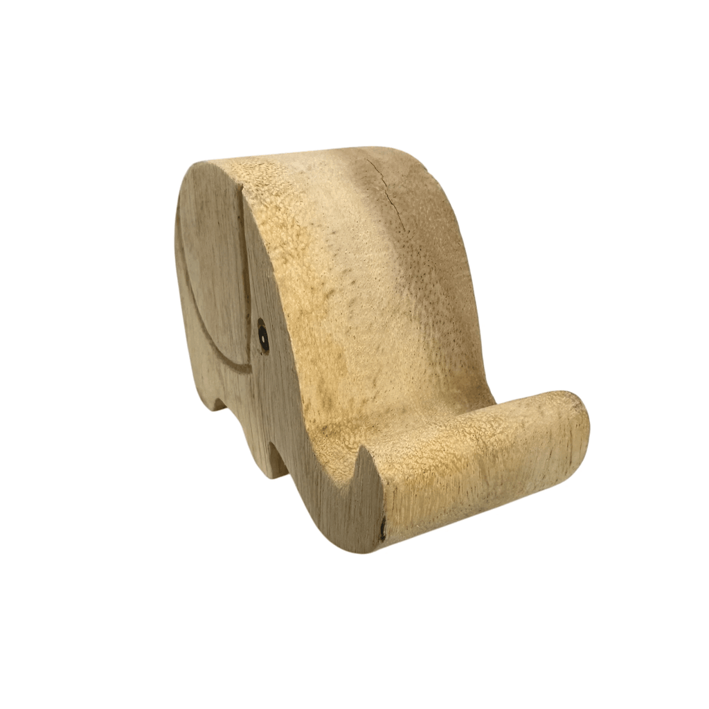 Wooden Phone Holder Elephant by Music Frog Co