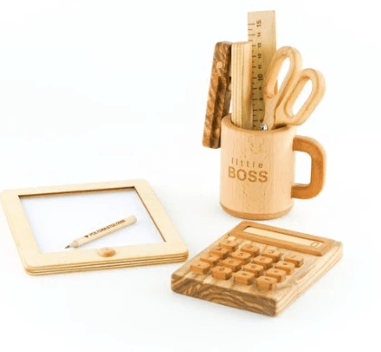 Wooden Pretend and Play Office Set by PoppyBabyCo