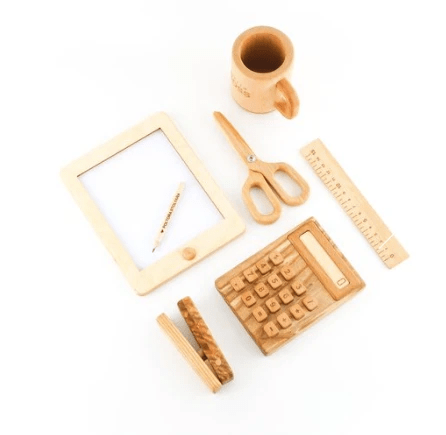 Wooden Pretend and Play Office Set by PoppyBabyCo