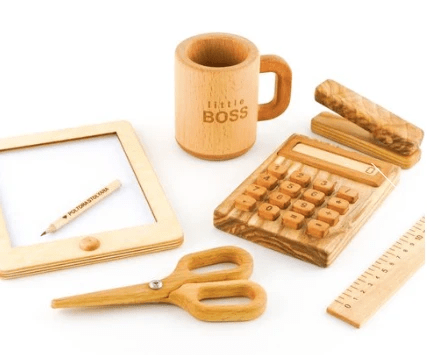 Wooden Pretend and Play Office Set by PoppyBabyCo