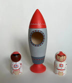 Wooden Rocket Ship Toy with Astronaut by PoppyBabyCo