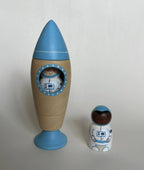 Wooden Rocket Ship Toy with Astronaut by PoppyBabyCo