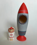 Wooden Rocket Ship Toy with Astronaut by PoppyBabyCo