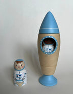 Wooden Rocket Ship Toy with Astronaut by PoppyBabyCo
