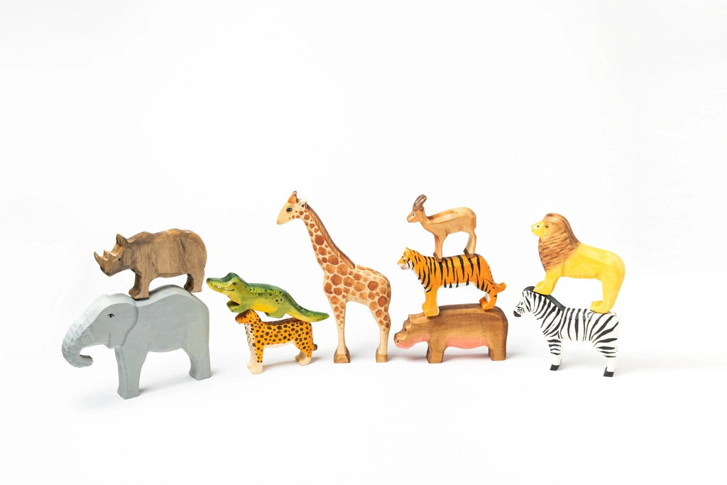 Wooden Safari Animals by PoppyBabyCo