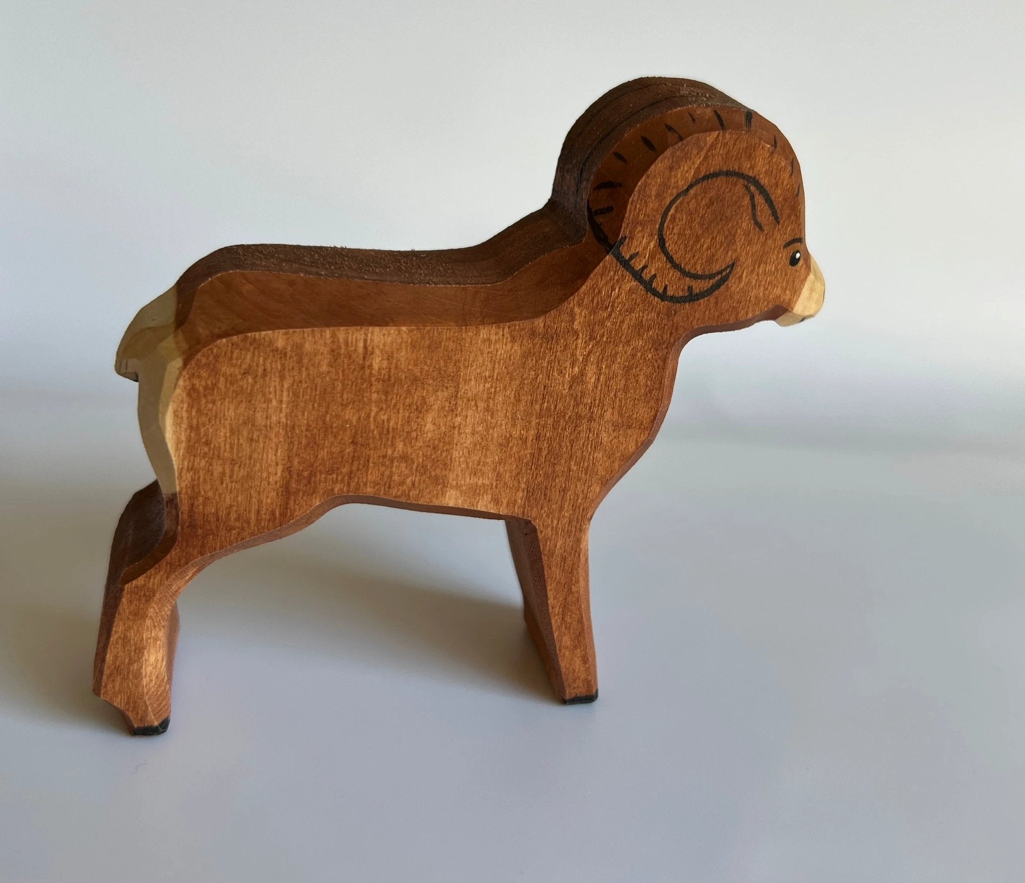 Wooden Sheep Figurine by PoppyBabyCo