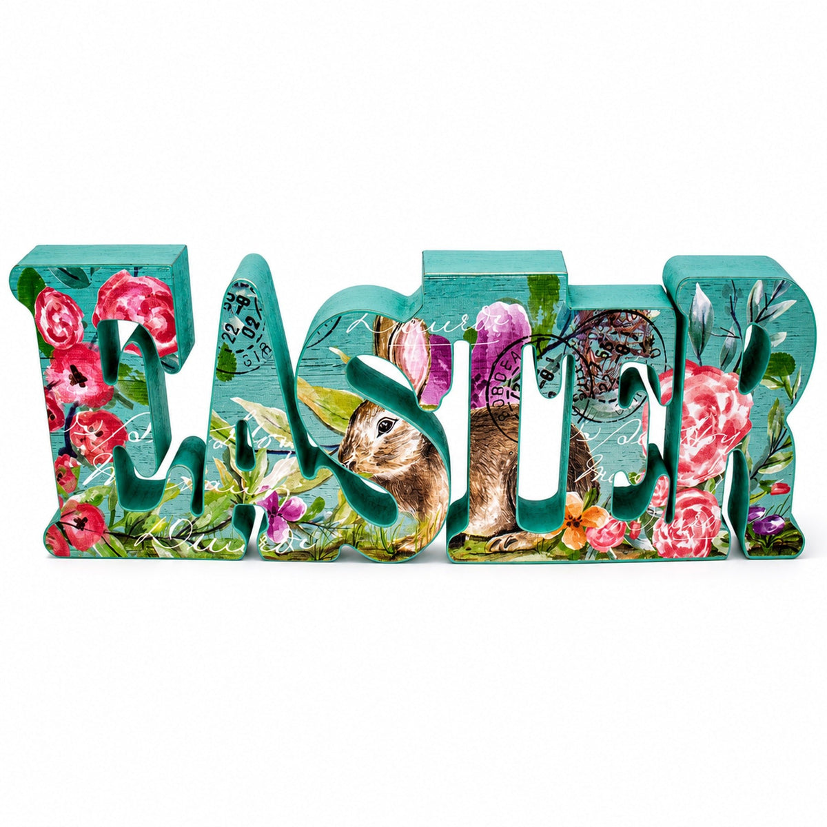 Wooden Sign Letters "Easter" Table Centerpiece 12.5 Inches Easter > Figurines La Vie Bien Wooden Sign Letters "Easter" Table Centerpiece 12.5 Inches