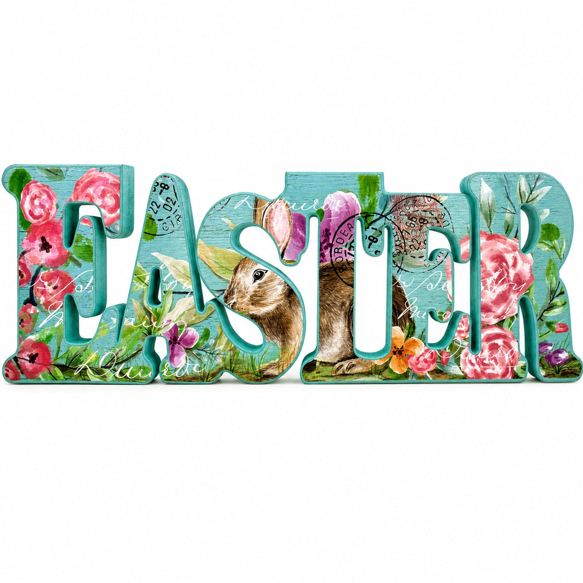 Wooden Sign Letters "Easter" Table Centerpiece 12.5 Inches Easter > Figurines La Vie Bien Wooden Sign Letters "Easter" Table Centerpiece 12.5 Inches