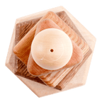 Wooden stacking toy in different shapes from 5 types of wood by PoppyBabyCo