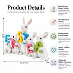 Wooden-Style Easter Bunny Figurine - 8.7" Tall Spring Letter Mantel Decor Easter > Figurines > Bunnies La Vie Bien Wooden-Style Easter Bunny Figurine - 8.7" Tall Spring Letter Mantel Decor