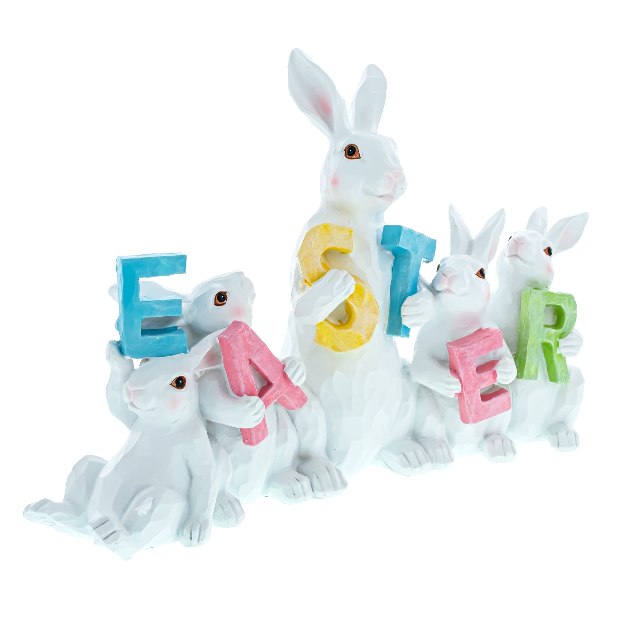 Wooden-Style Easter Bunny Figurine - 8.7" Tall Spring Letter Mantel Decor Easter > Figurines > Bunnies La Vie Bien Wooden-Style Easter Bunny Figurine - 8.7" Tall Spring Letter Mantel Decor