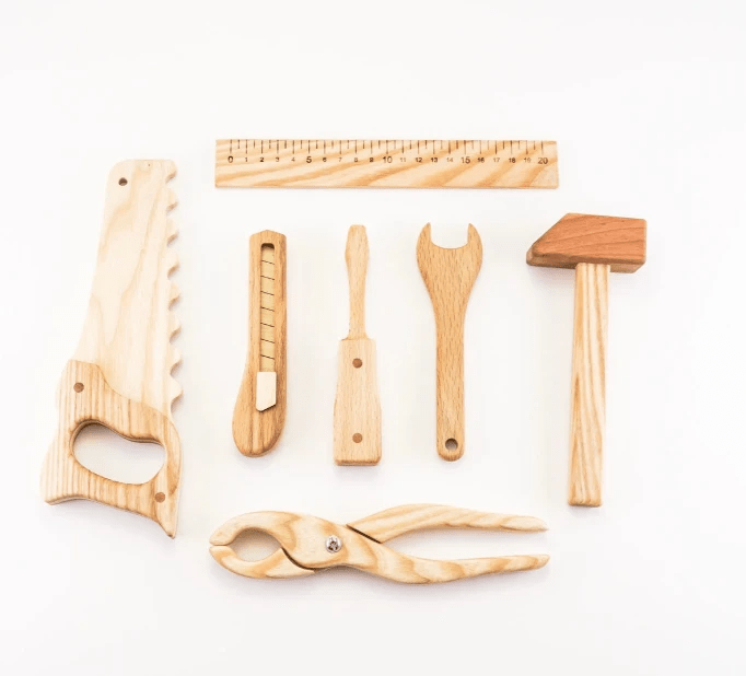 Wooden Tool Kit For Toddlers by PoppyBabyCo