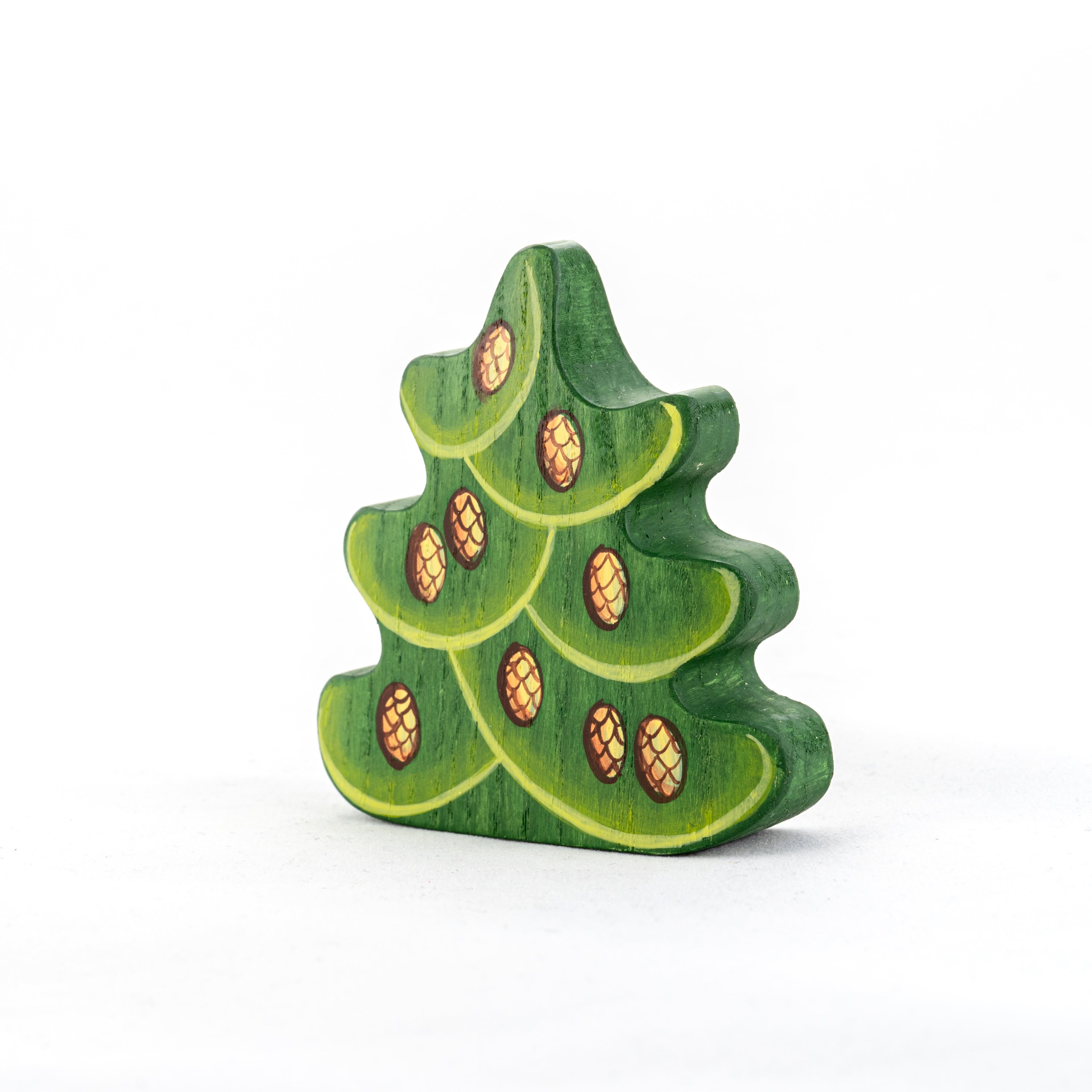Wooden Small Christmas Tree with Cones