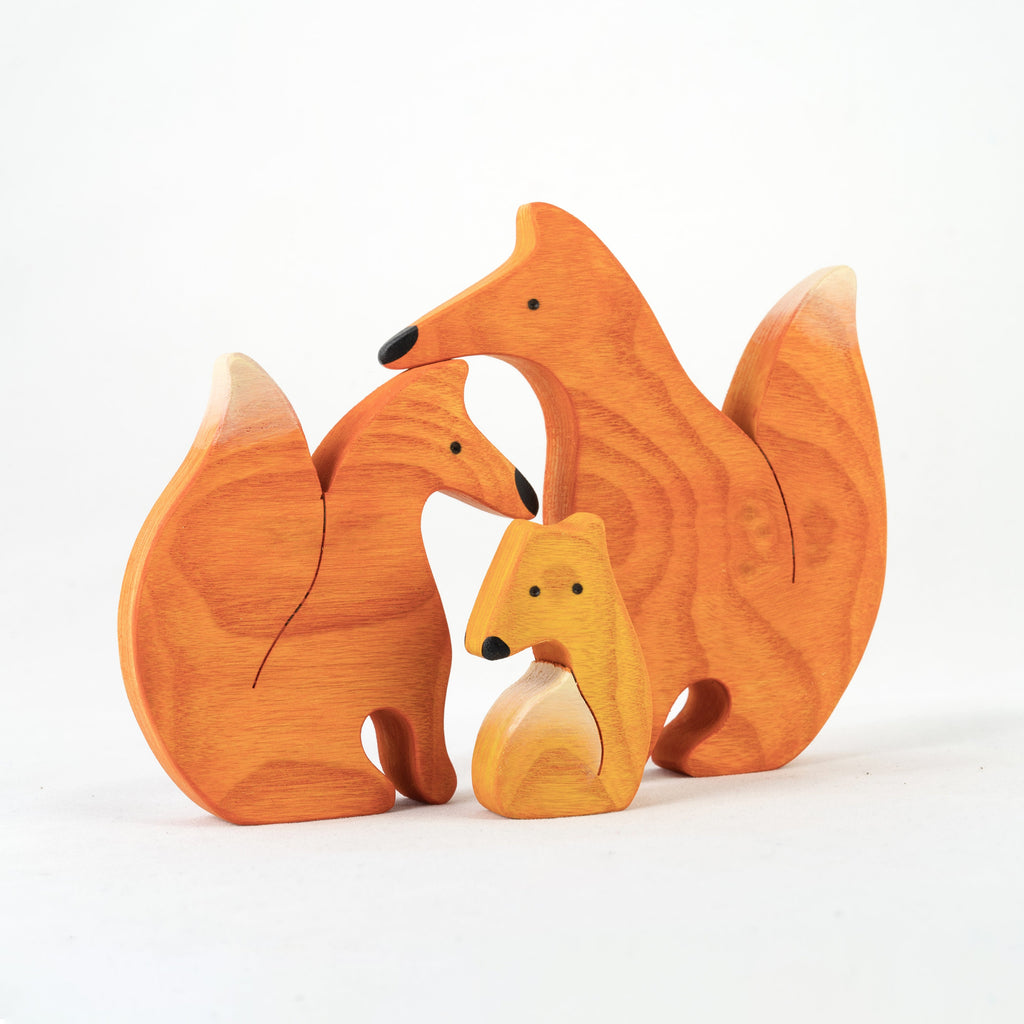 Waldorf Wooden Fox Puzzle - Set of 3
