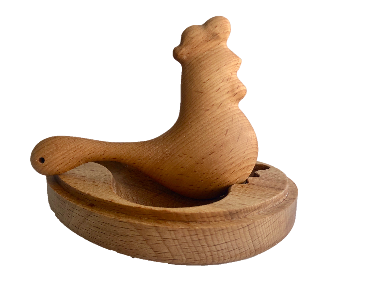 Organic Wooden Rattle toy Rooster in a Wooden Box