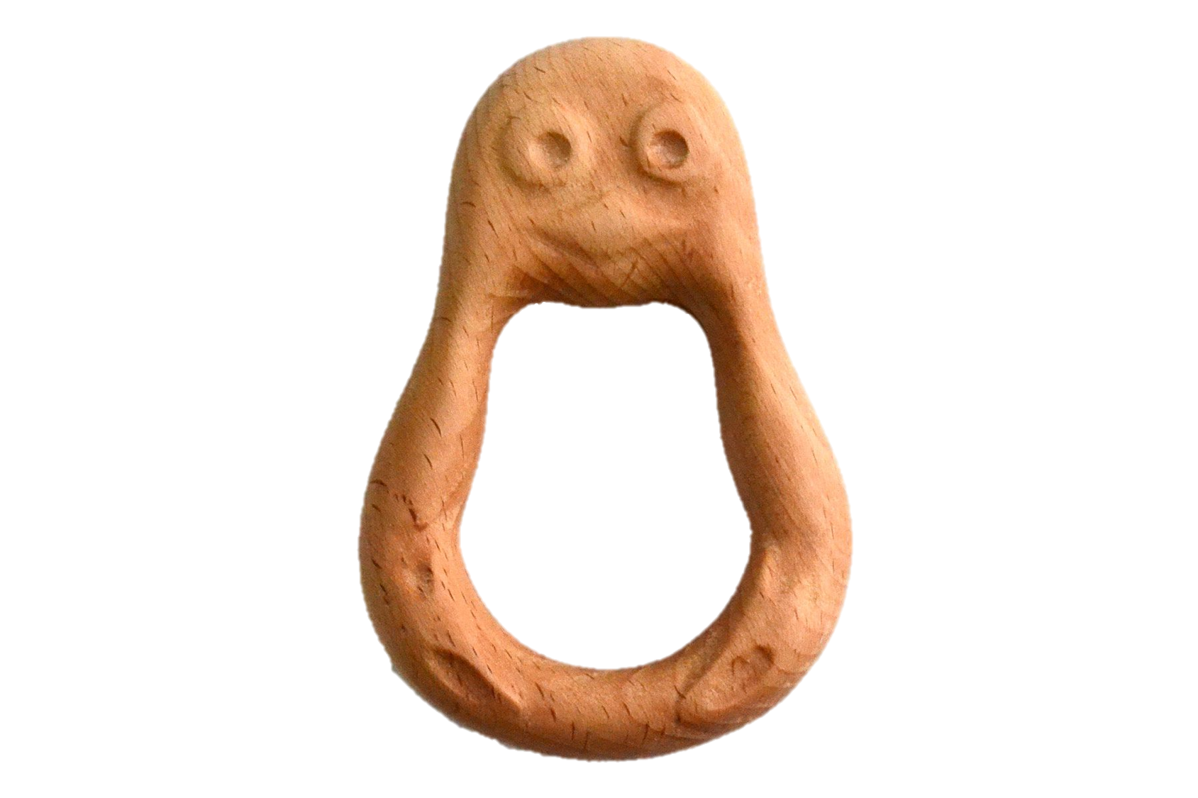 Organic Wooden Rattle-Teether Penguin