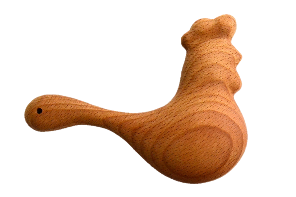 Organic Wooden Rattle toy Rooster in a Wooden Box