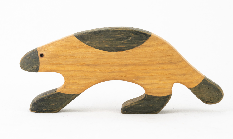 Wooden forest animal toy Wolverine