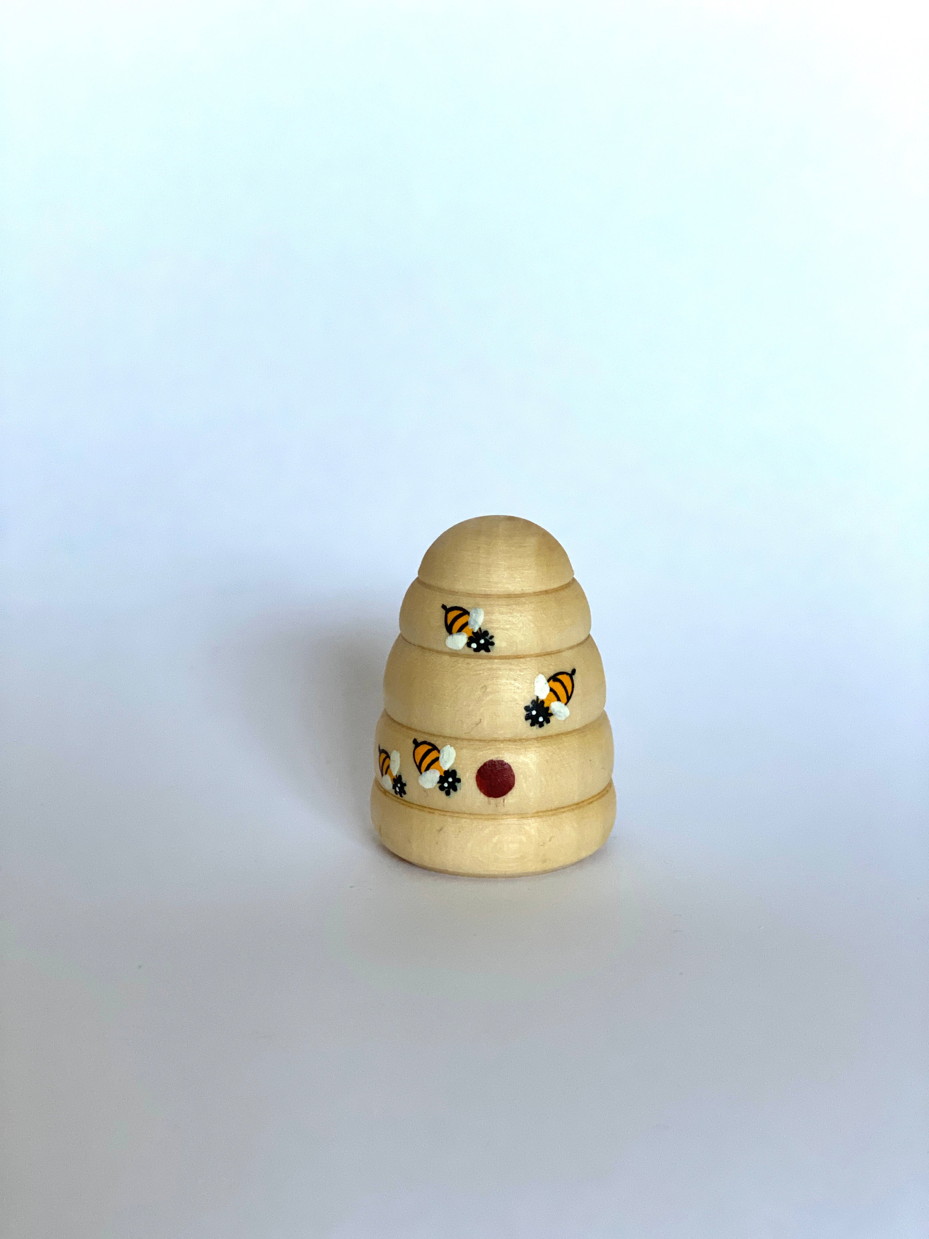 Wooden Beehive Figurine Toy
