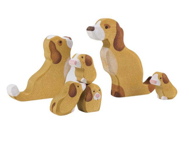 Wooden Dogs Toy Puzzle Set