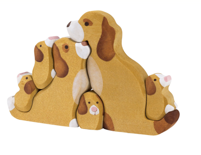 Wooden Dogs Toy Puzzle Set