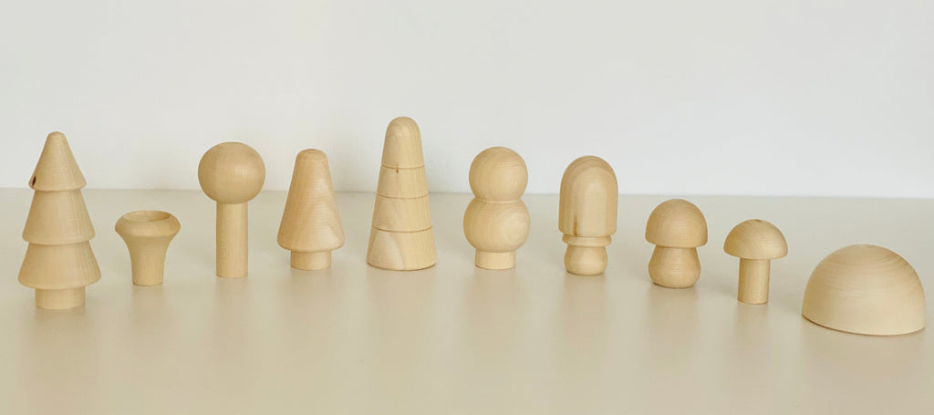 Natural Wooden mushroom Forest Set