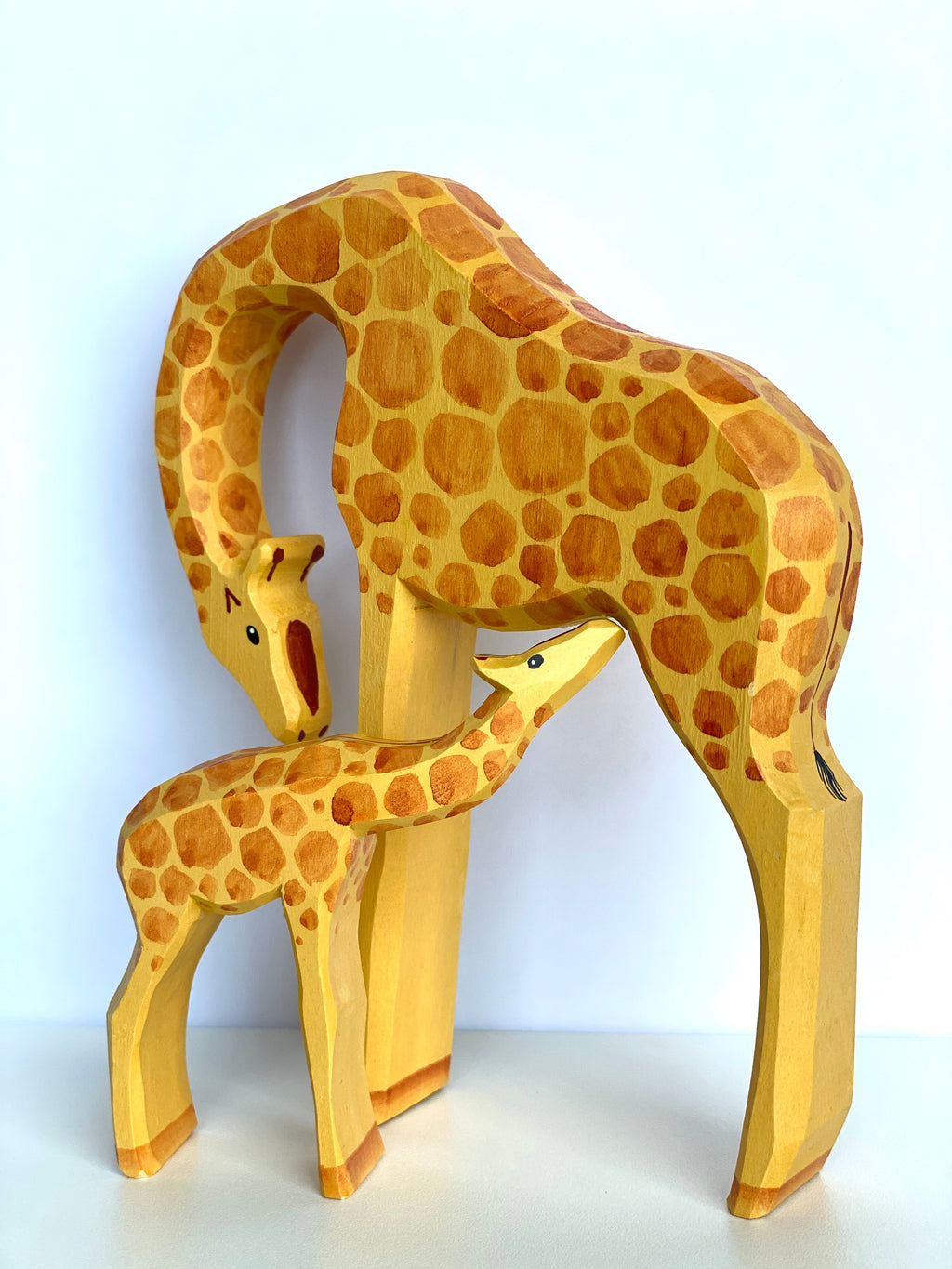 Tall Wooden Giraffe Toy set of 2