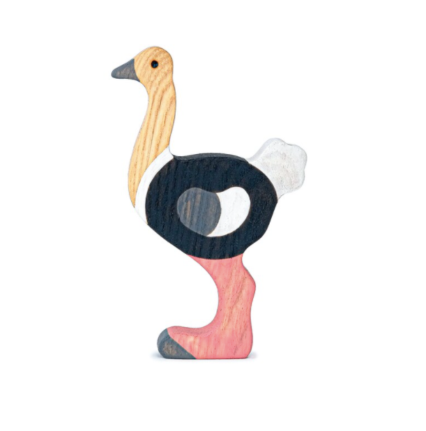 Handmade Wooden Ostrich Figurine