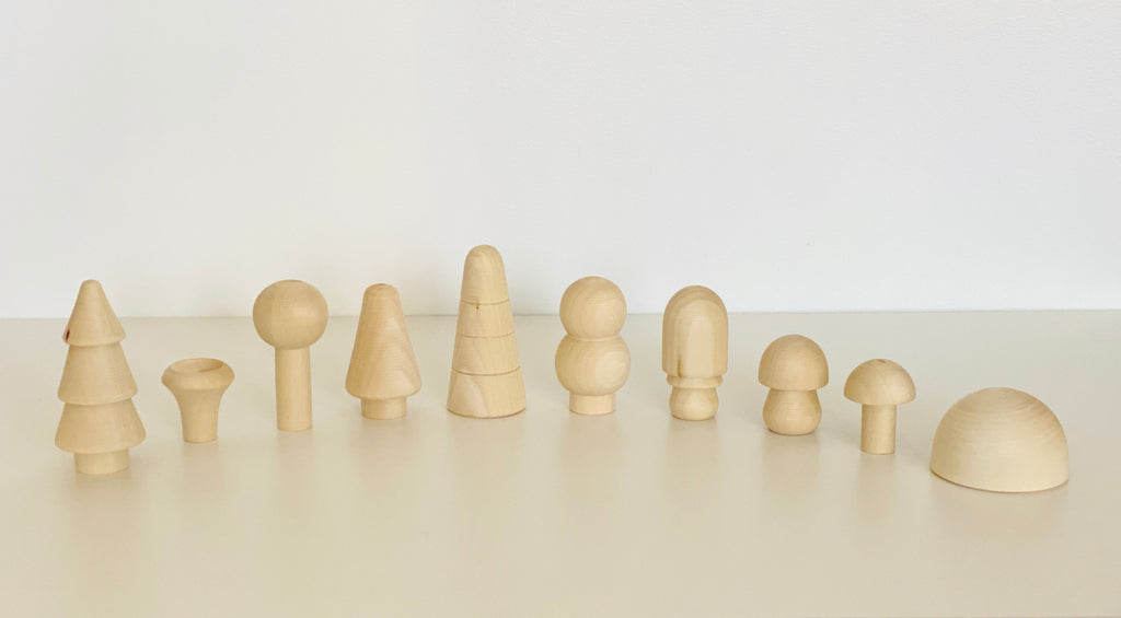 Natural Wooden mushroom Forest Set