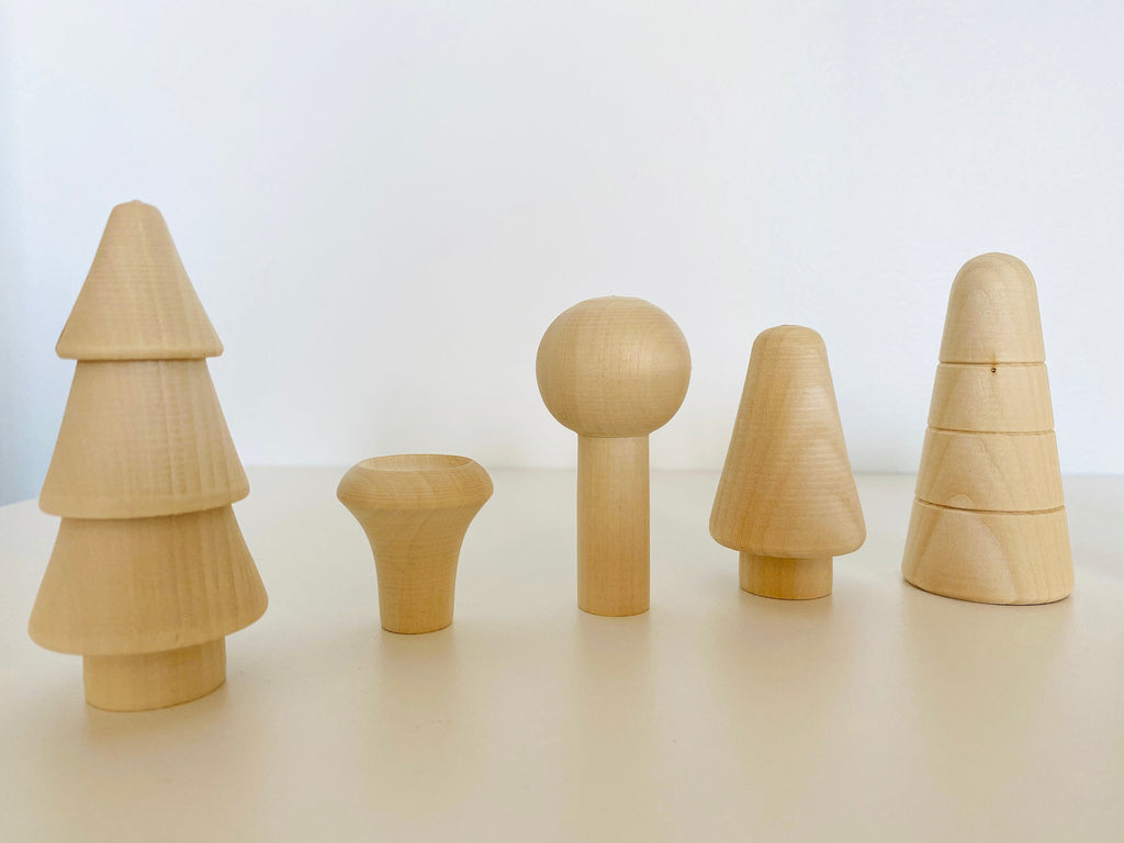 Natural Wooden mushroom Forest Set