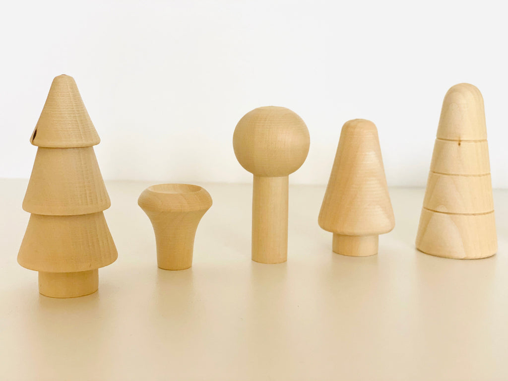 Natural Wooden mushroom Forest Set