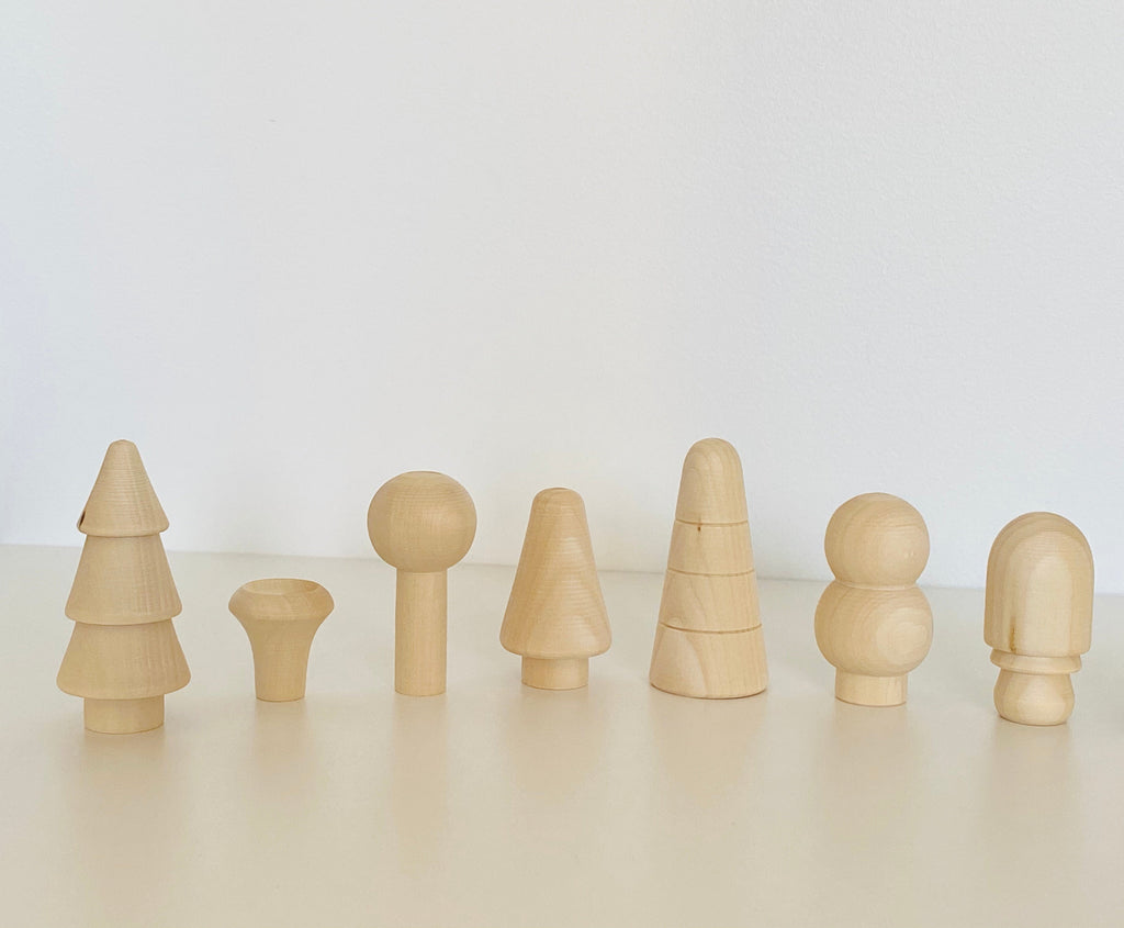 Natural Wooden mushroom Forest Set