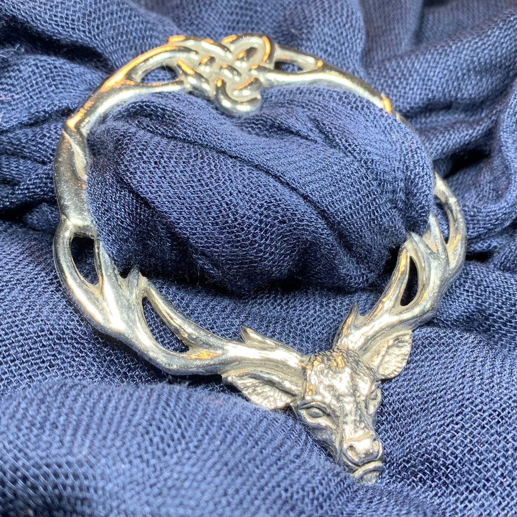 Woodland Stag Pewter Scarf Ring - Handmade in England Scarf Ring La Vie Bien Woodland Stag Pewter Scarf Ring - Handmade in England