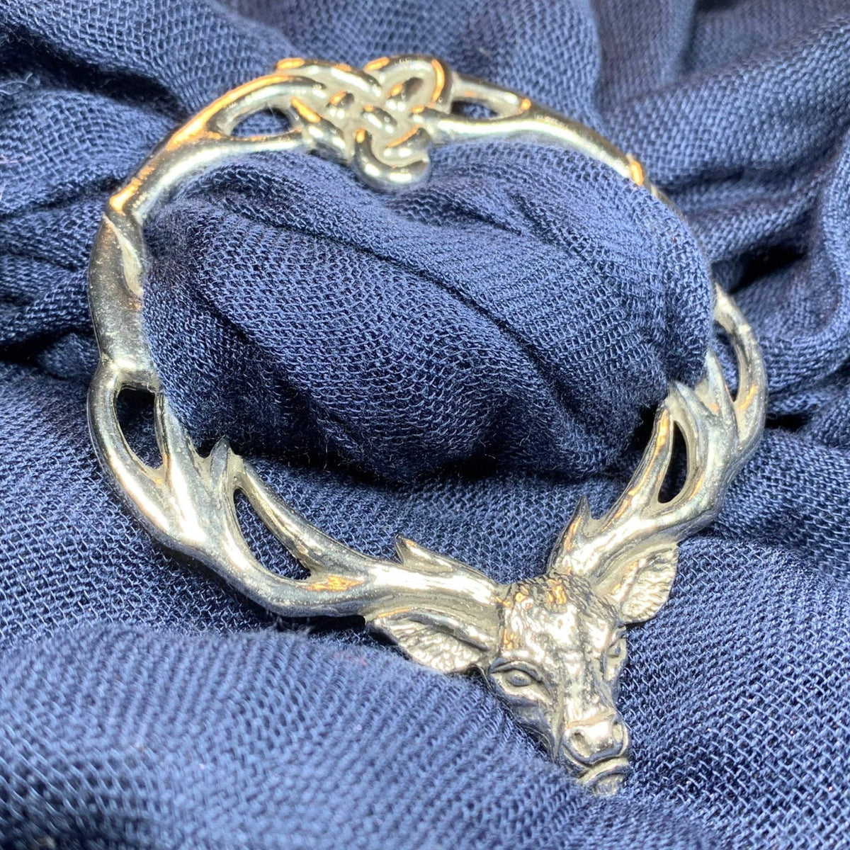 Woodland Stag Pewter Scarf Ring - Handmade in England Scarf Ring La Vie Bien Woodland Stag Pewter Scarf Ring - Handmade in England