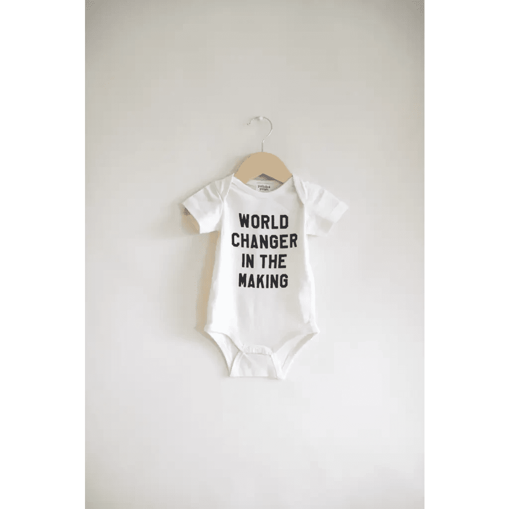 World Changer Organic Cotton baby Onesie by Polished Prints