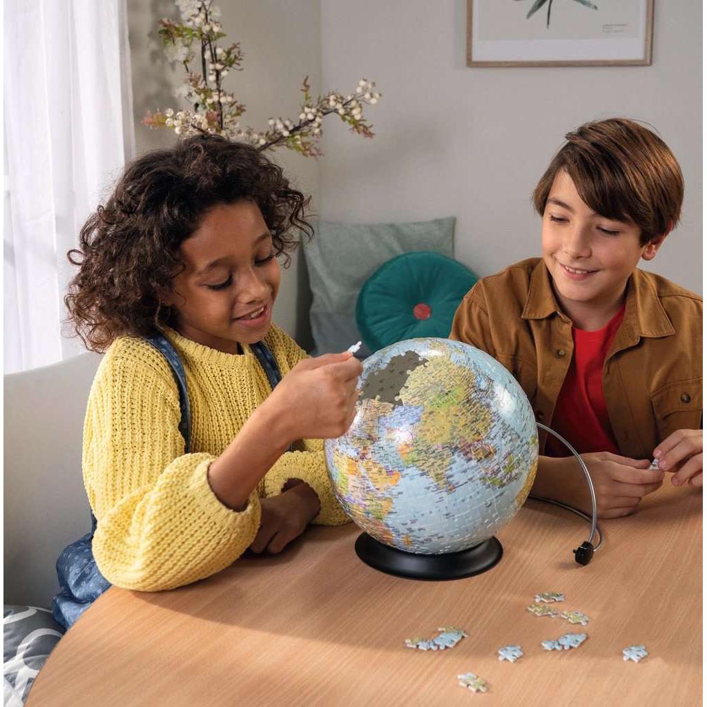 World Globe with Stand 550 Piece 3D Jigsaw Puzzle Ravensburger Jigsaw Puzzle La Vie Bien World Globe with Stand 550 Piece 3D Jigsaw Puzzle Ravensburger