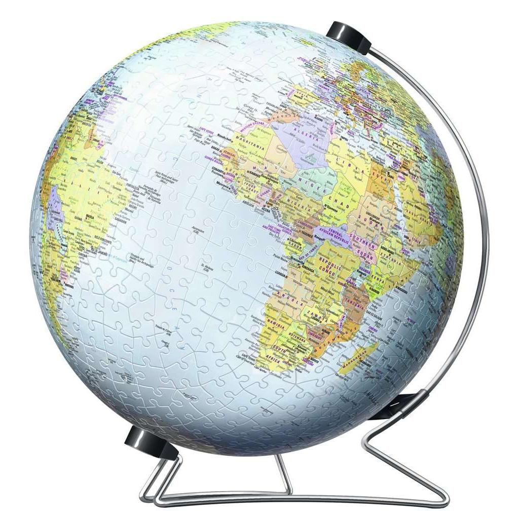 World Globe with Stand 550 Piece 3D Jigsaw Puzzle Ravensburger Jigsaw Puzzle La Vie Bien World Globe with Stand 550 Piece 3D Jigsaw Puzzle Ravensburger