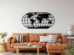 World Map Meridian Metal Wall Art by Dekadron