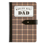 World's Best Dad Strap Journal | Gifts for Him | Plaid Vegan Leather Bound by The Bullish Store