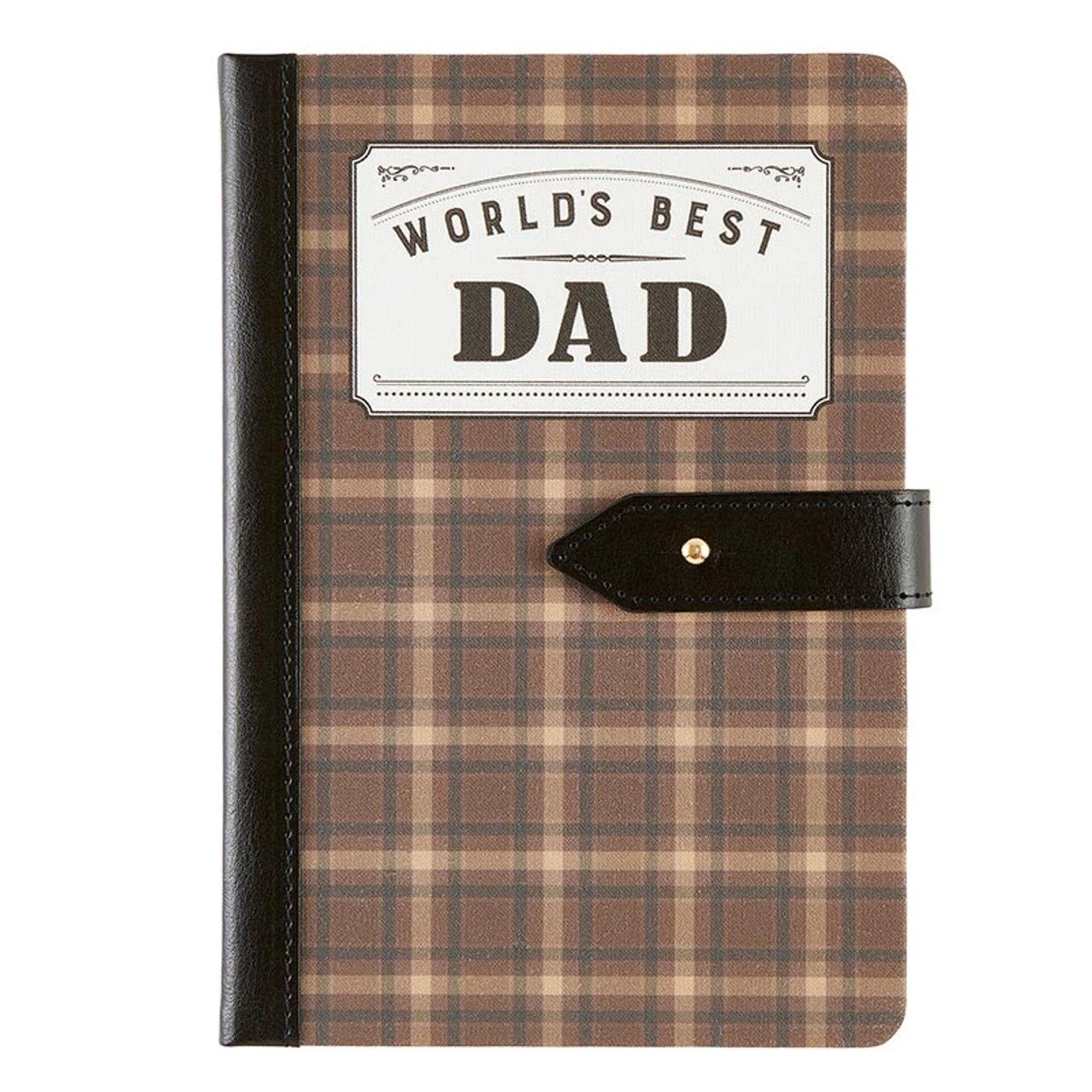 World's Best Dad Strap Journal | Gifts for Him | Plaid Vegan Leather Bound by The Bullish Store