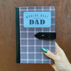 World's Best Dad Strap Journal | Gifts for Him | Plaid Vegan Leather Bound by The Bullish Store