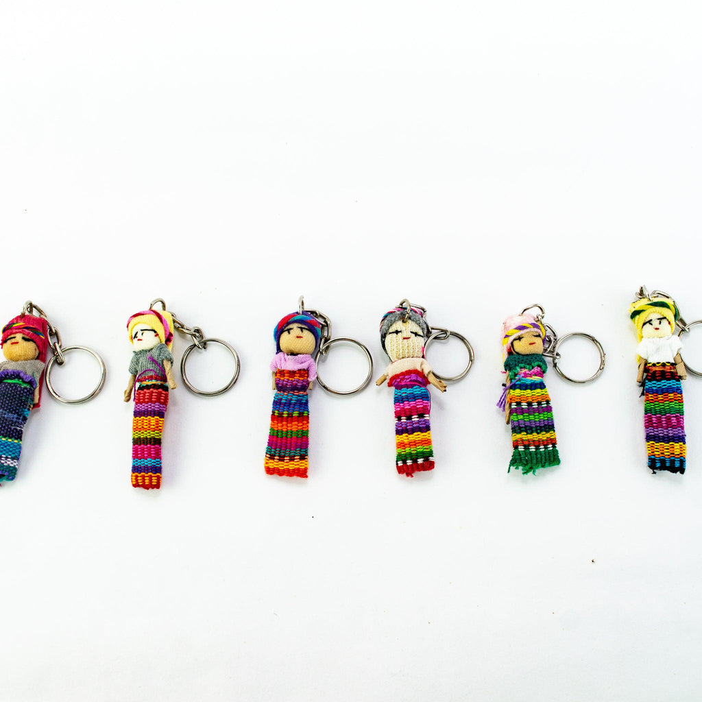 Worry Doll Boho Key Chain | Handmade Multicolor Charm from Guatemala Keychains La Vie Bien Worry Doll Boho Key Chain | Handmade Multicolor Charm from Guatemala