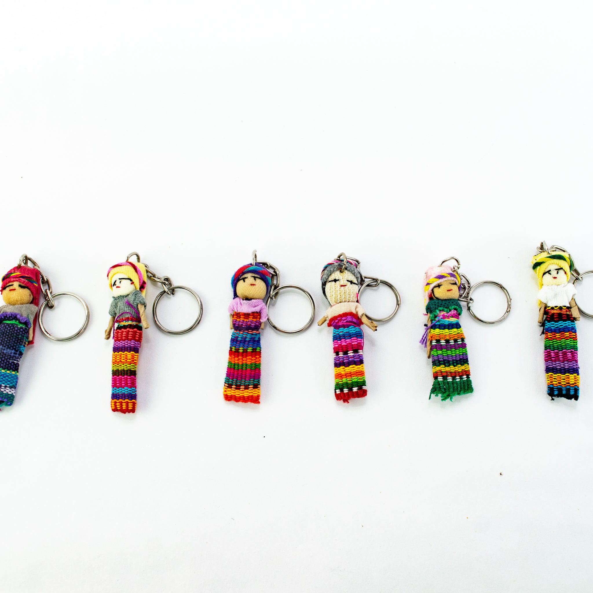 Worry Doll Boho Key Chain | Handmade Multicolor Charm from Guatemala Keychains La Vie Bien Worry Doll Boho Key Chain | Handmade Multicolor Charm from Guatemala